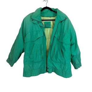 Vintage 80s London Fog Green Bomber Style Jacket- Size Medium